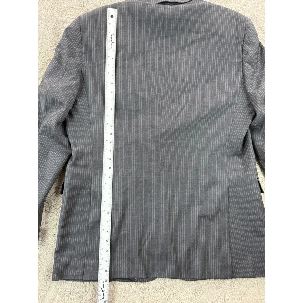 Tommy Hilfiger Men's Gray Pinstripe Wool Blazer Jacket‎ Size L46